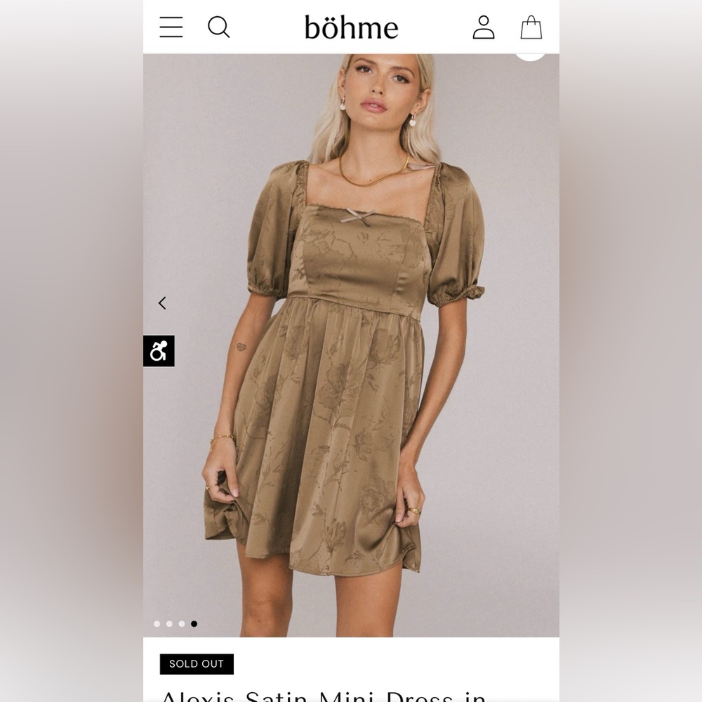 BOHME olive Floral Dress